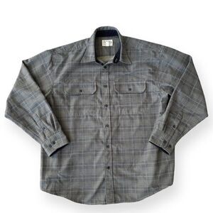 Cabela's Houndstooth Thick Button Down Shirt Olive Green Men's XL